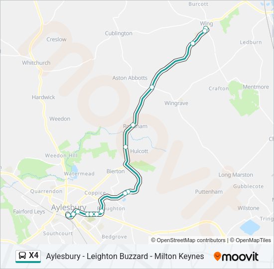X4 Bus Line Map