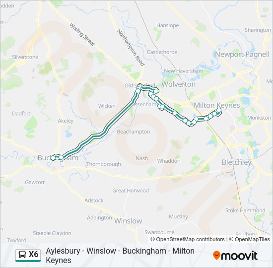 X6 Bus Line Map