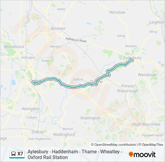 X7 Bus Line Map