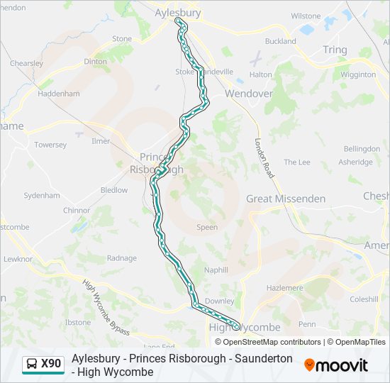 X90 Bus Line Map
