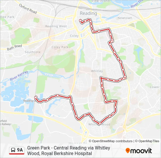 9A Route: Schedules, Stops & Maps - Reading Town Centre (Updated)