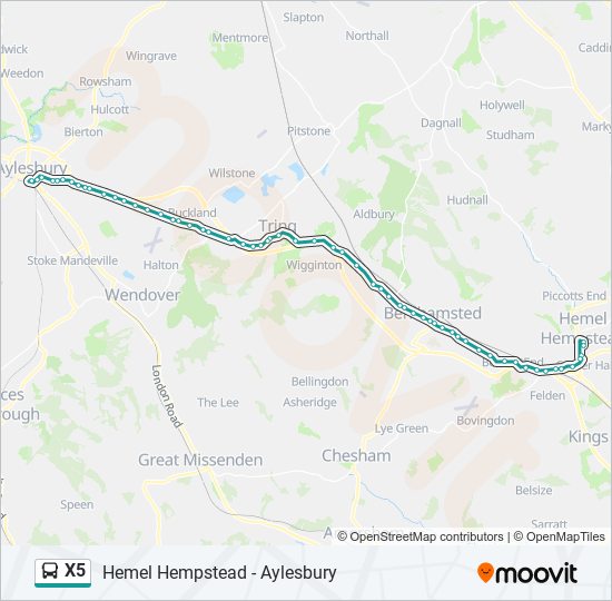 X5 Bus Line Map
