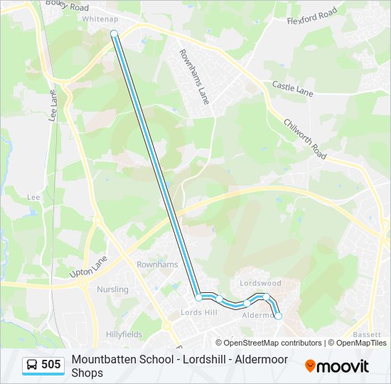 505 Bus Line Map