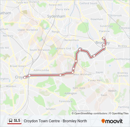 SL5 Bus Line Map