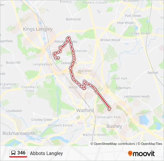346 Route: Schedules, Stops & Maps - Abbots Langley (Updated)