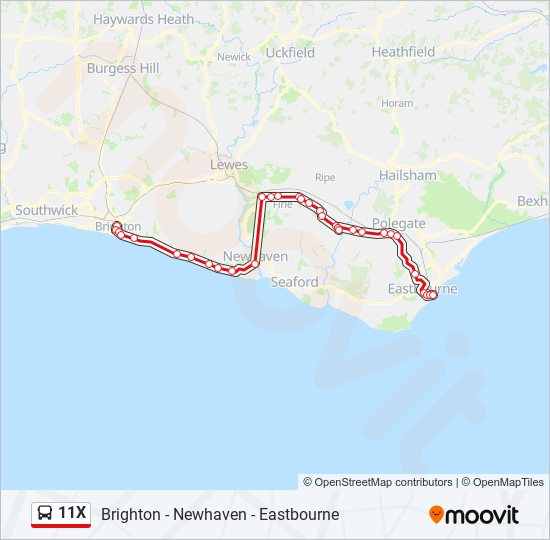 11X Bus Line Map