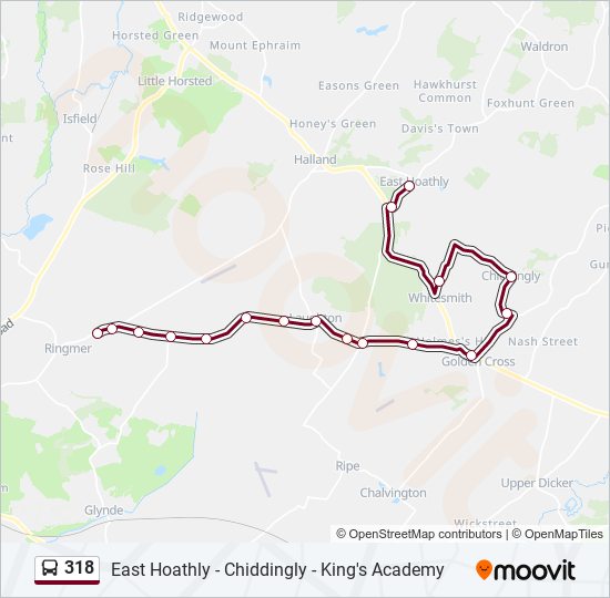 318 bus Line Map