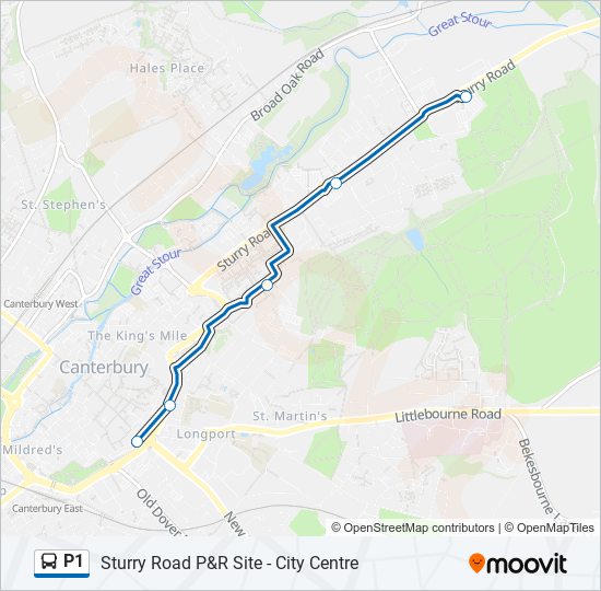 P1 bus Line Map