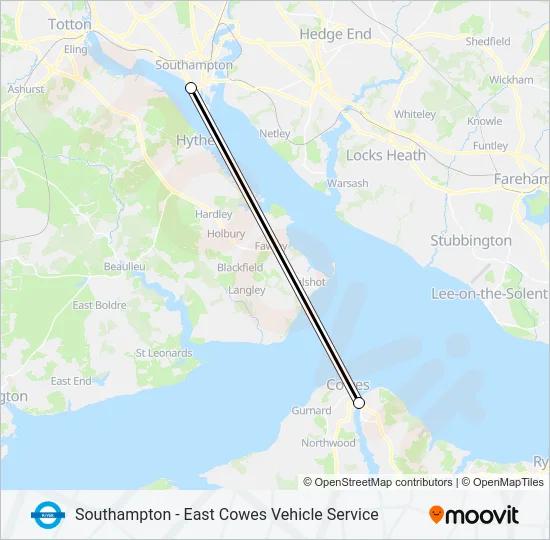 EAST COWES FERRY River Bus Line Map
