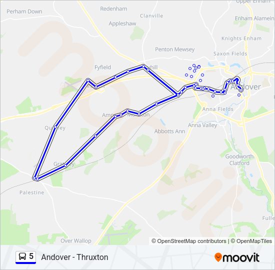 5 Bus Line Map