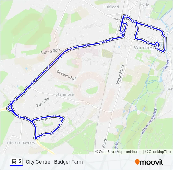 5 Bus Line Map