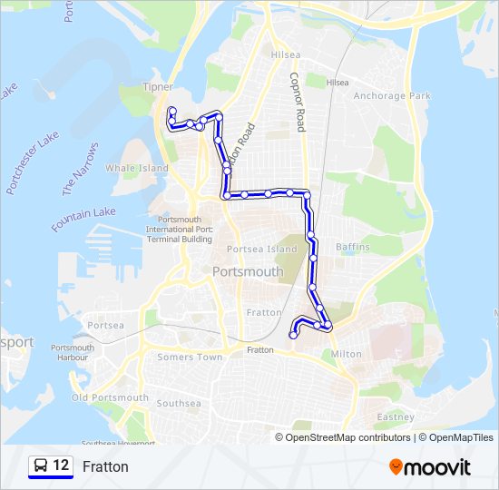 12 Route: Schedules, Stops & Maps - Fratton (Updated)