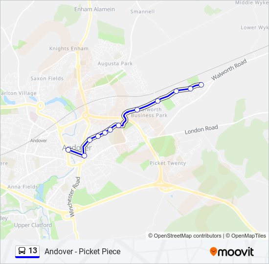 13 Bus Line Map