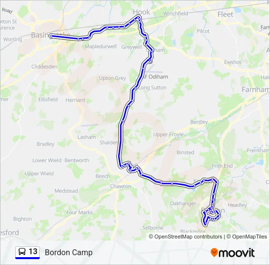 13 Bus Line Map