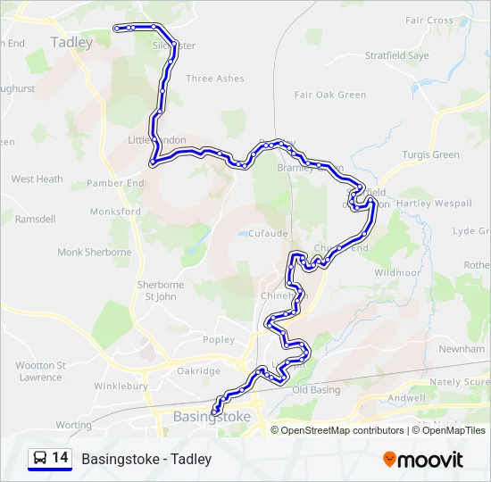 14 Bus Line Map