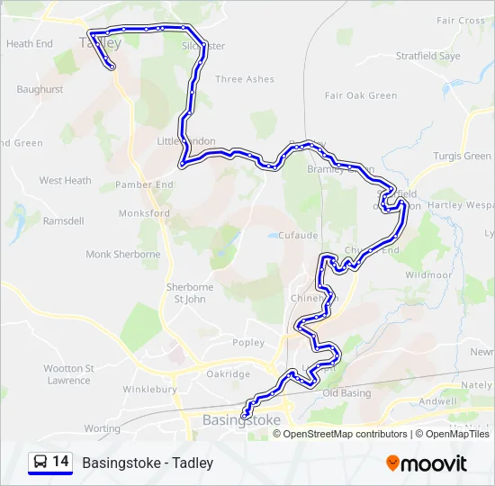 14 Bus Line Map