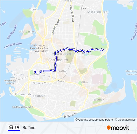 14 bus Line Map