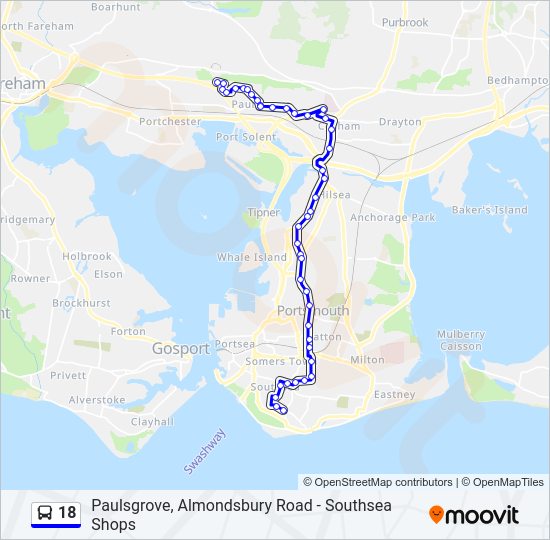 18 Bus Line Map