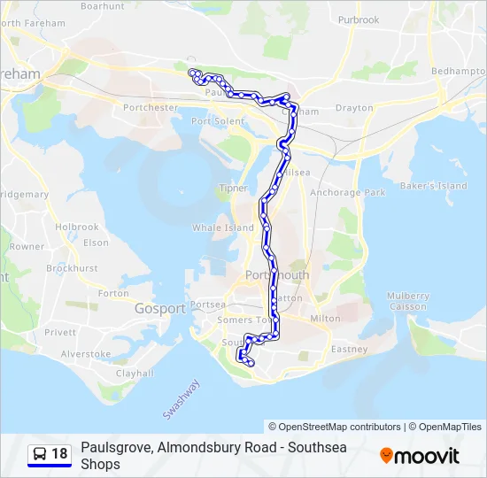 18 Bus Line Map