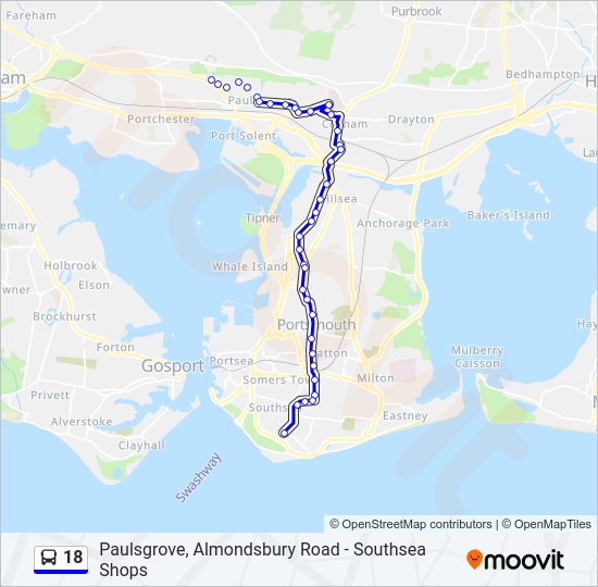 18 Bus Line Map