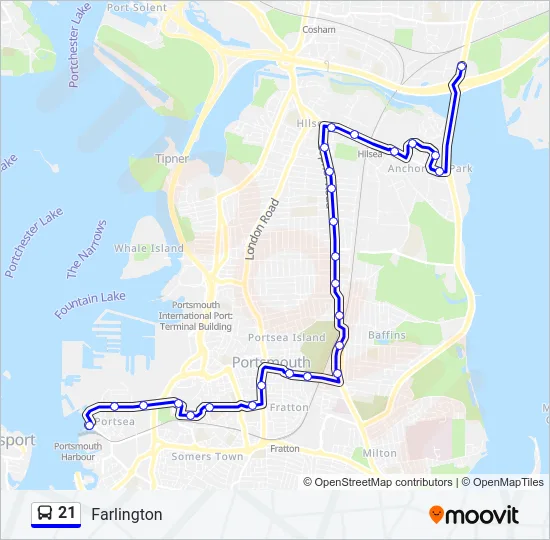 21 Bus Line Map