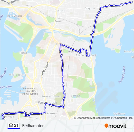 21 Bus Line Map