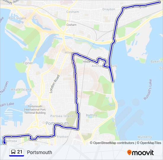 21 Bus Line Map