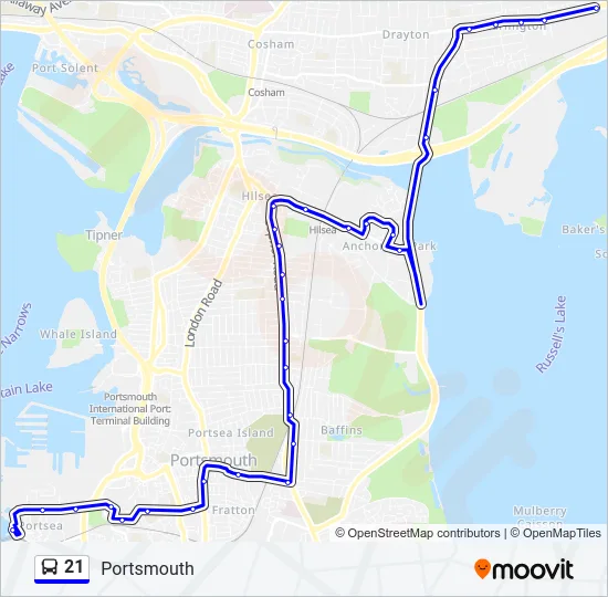 21 Bus Line Map