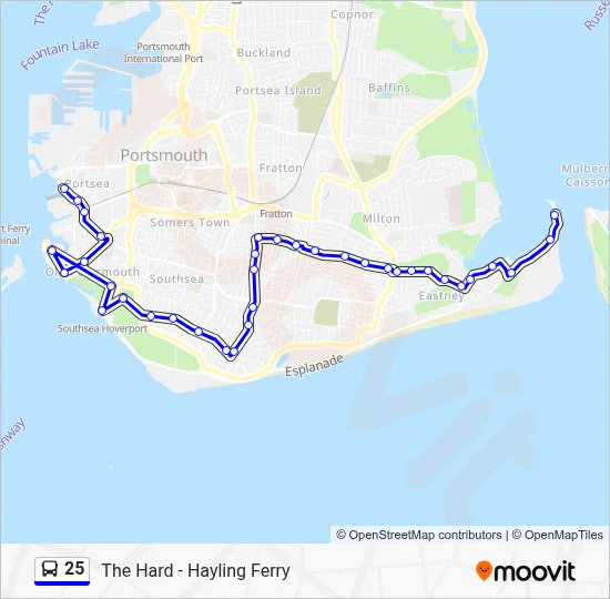 25 Route: Schedules, Stops & Maps - Eastney (Updated)