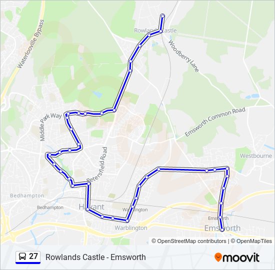 27 Route: Schedules, Stops & Maps - Rowlands Castle (Updated)