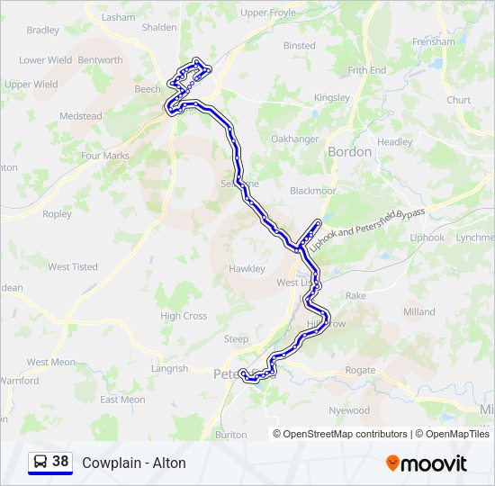 38 Bus Line Map