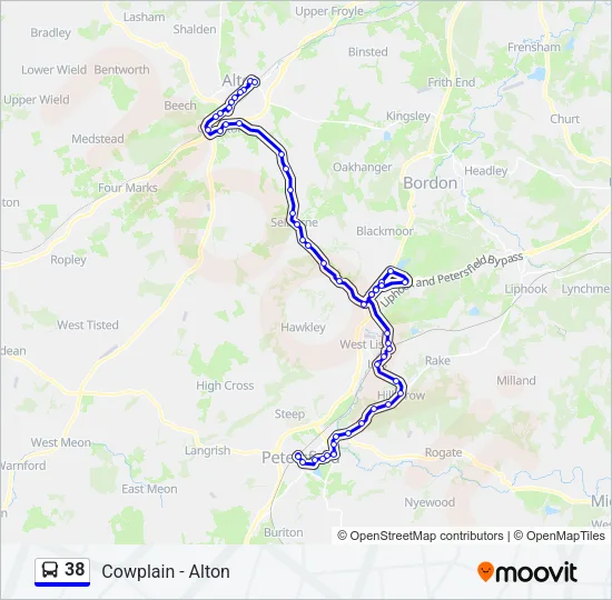38 Bus Line Map