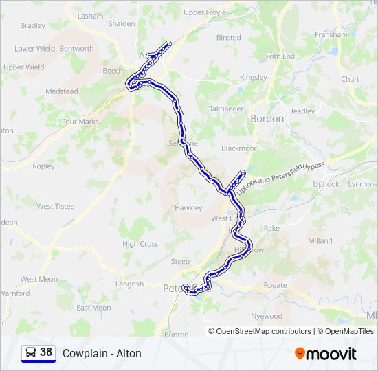 38 bus Line Map