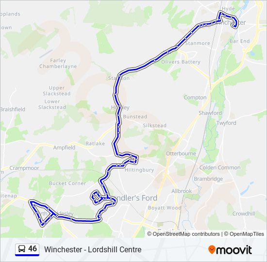 46 Route: Schedules, Stops & Maps - Winchester (Updated)