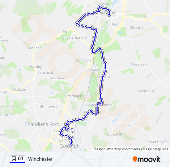 61 bus Line Map