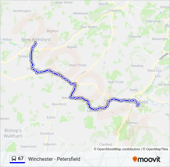 67 Bus Line Map