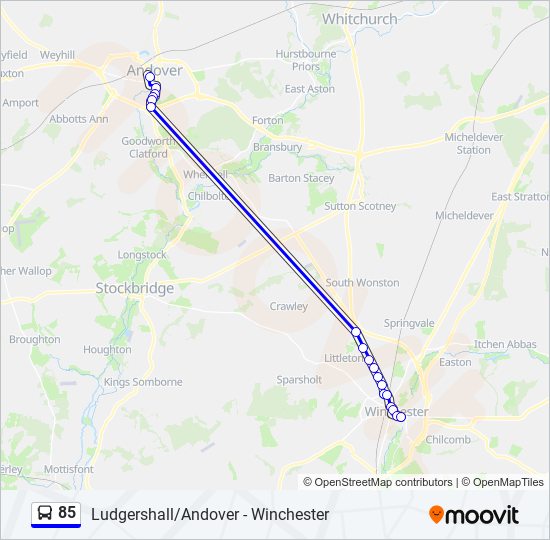 85 Bus Line Map