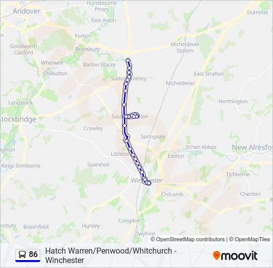 86 Bus Line Map