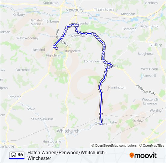 86 Bus Line Map