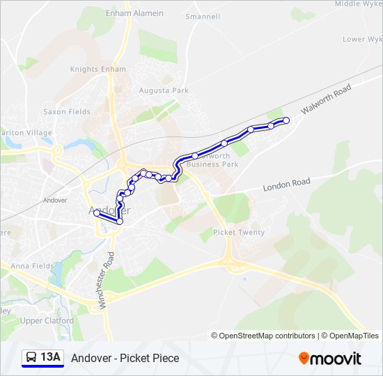 13A bus Line Map