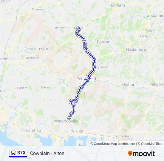37X Bus Line Map