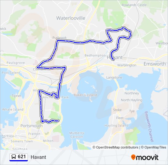 621 Bus Line Map