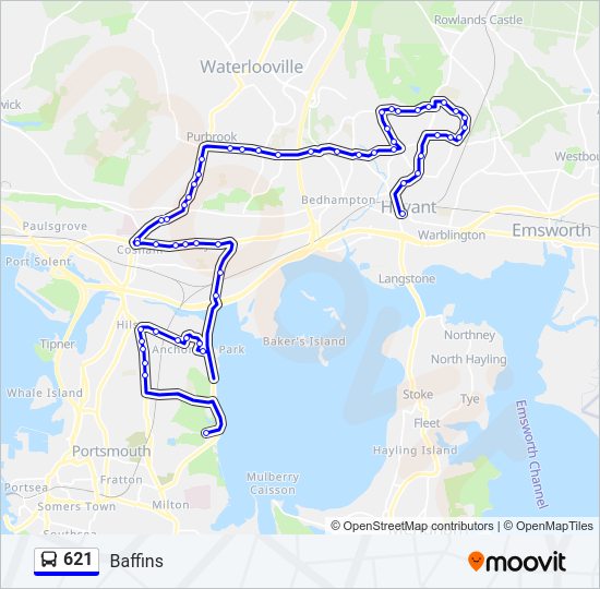 621 Bus Line Map