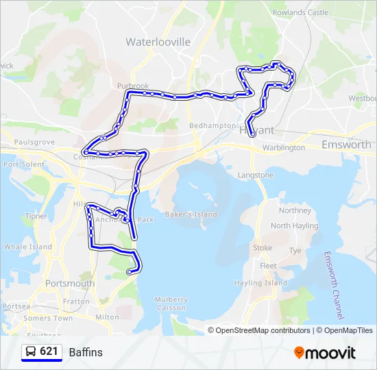 621 Bus Line Map