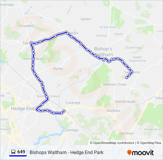 649 bus Line Map