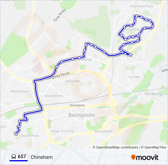 657 Bus Line Map