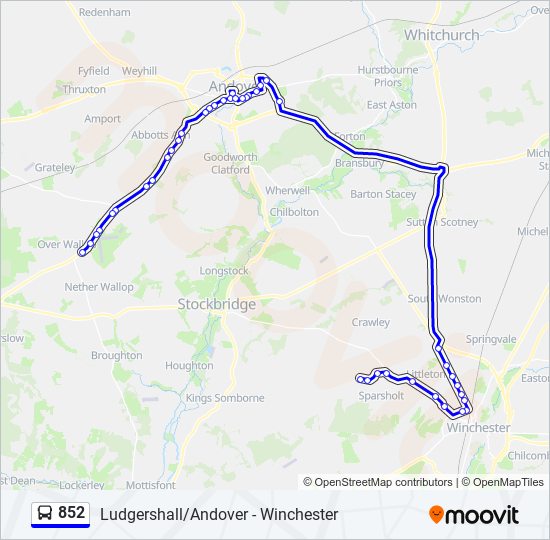 852 bus Line Map