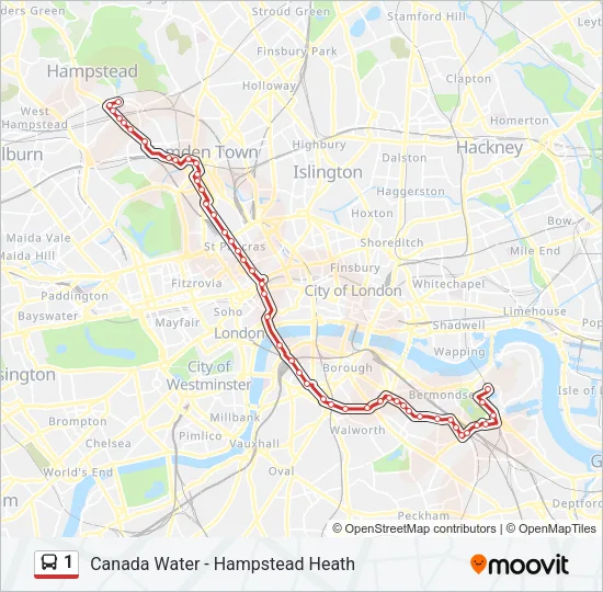 1 Bus Line Map