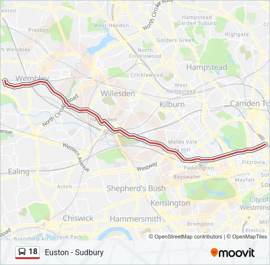 18 Bus Line Map