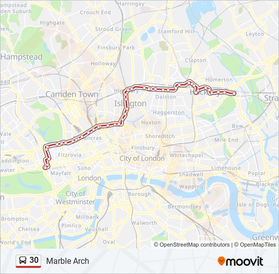 Bus 30 Route Map 30 Route: Schedules, Stops & Maps - Marble Arch (Updated)